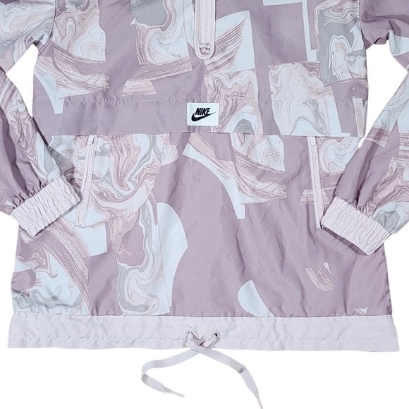 Nike Sportswear Marble-Print Half-Zip Hooded Jacket Size Med - Picture 7 of 9